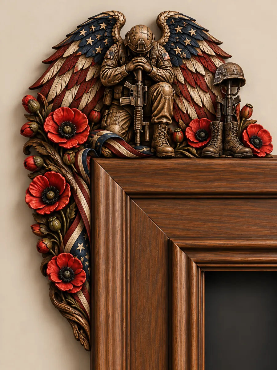 ❤️🔥❤️🔥Patriotic American Flag & Cross &Veteran Door Frame Corner Decor