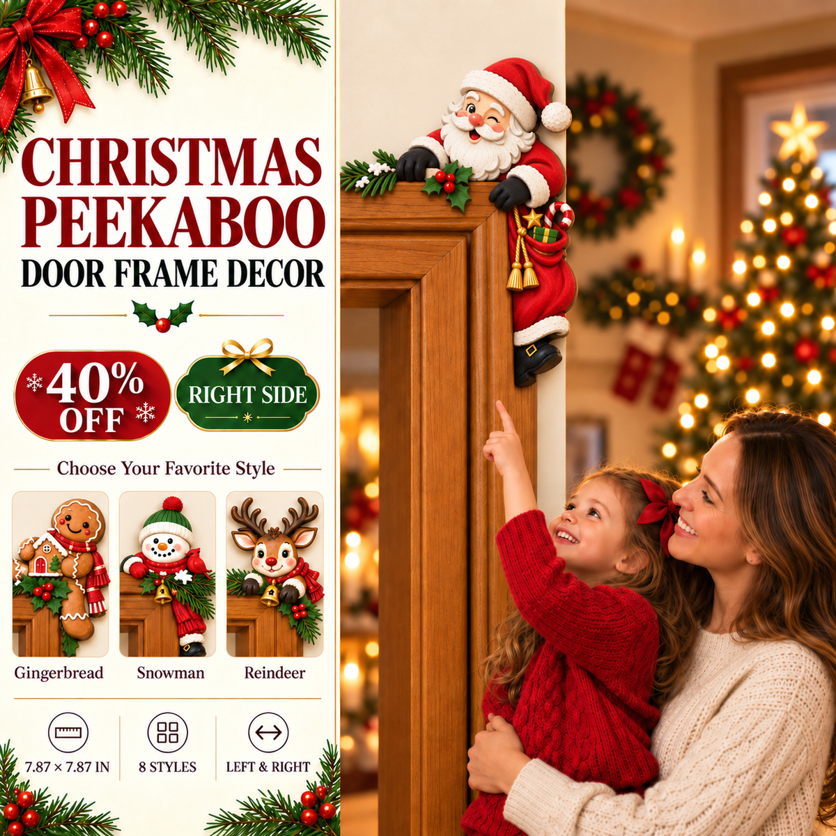 π
π
2026 Christmas Gift 50% Off--Christmas Peekaboo Door Frame Corner Decor