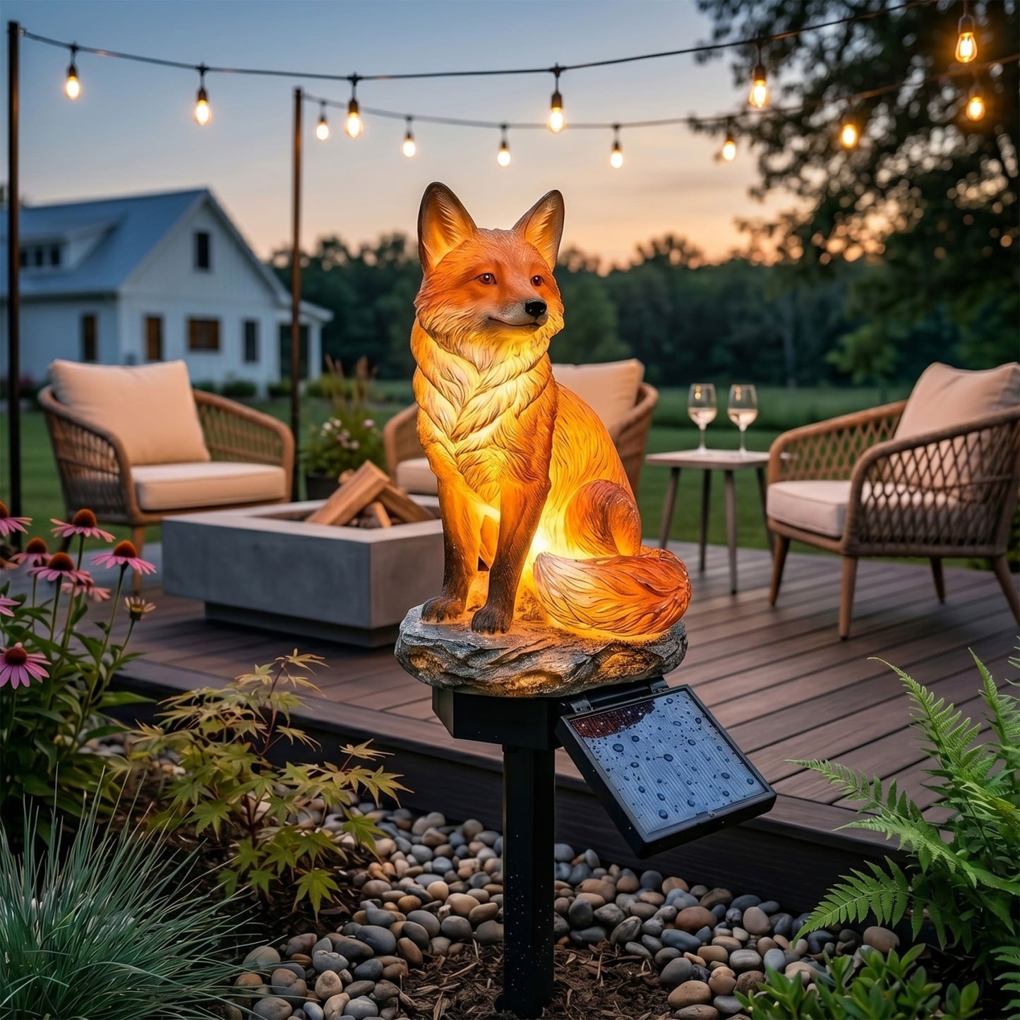 🦊Red Fox Waterproof Solar Powered Garden Landscape Stake Light