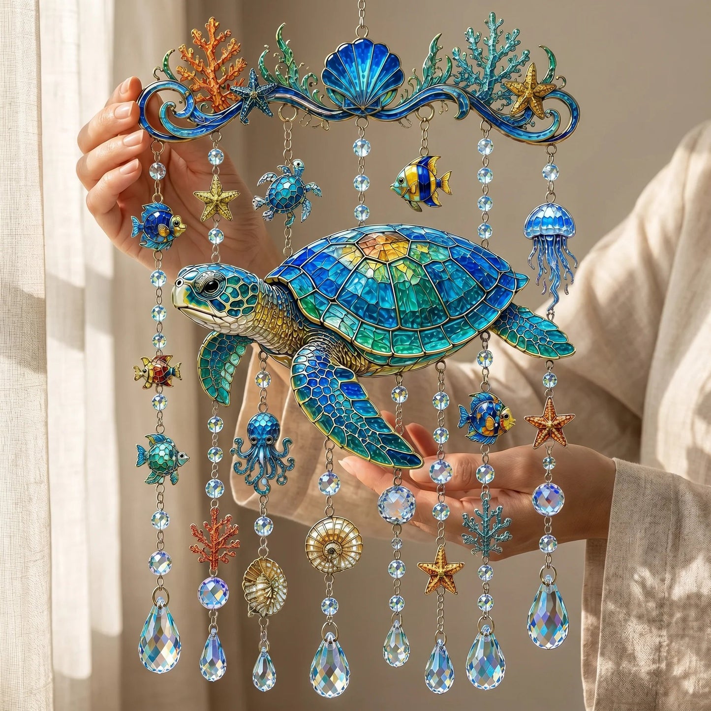 🐋🐋 Ocean-Themed Wind Chime – Bring the Ocean Glow to Your Garden (📦Buy 2 Free Shipping)