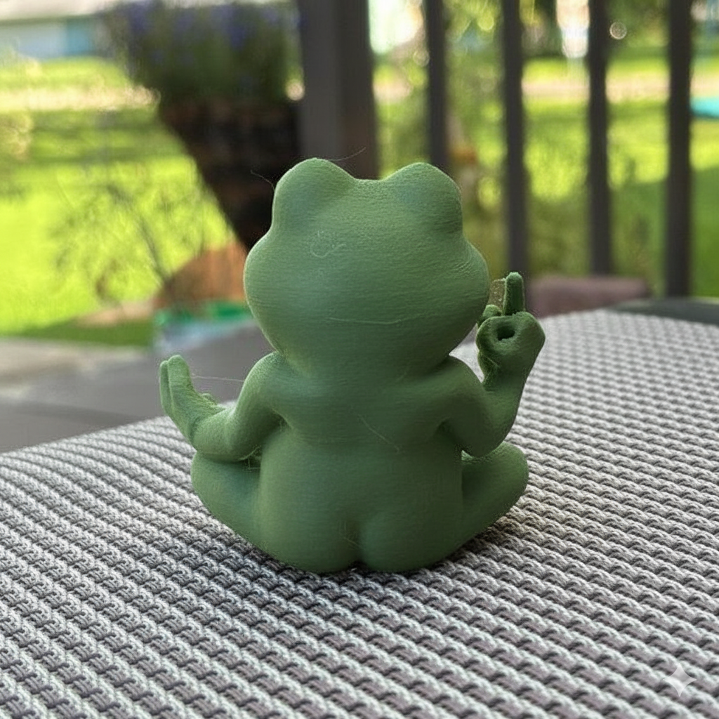 🐸🐸 The Meditative Frog Menace – 3D Printed Sculpture