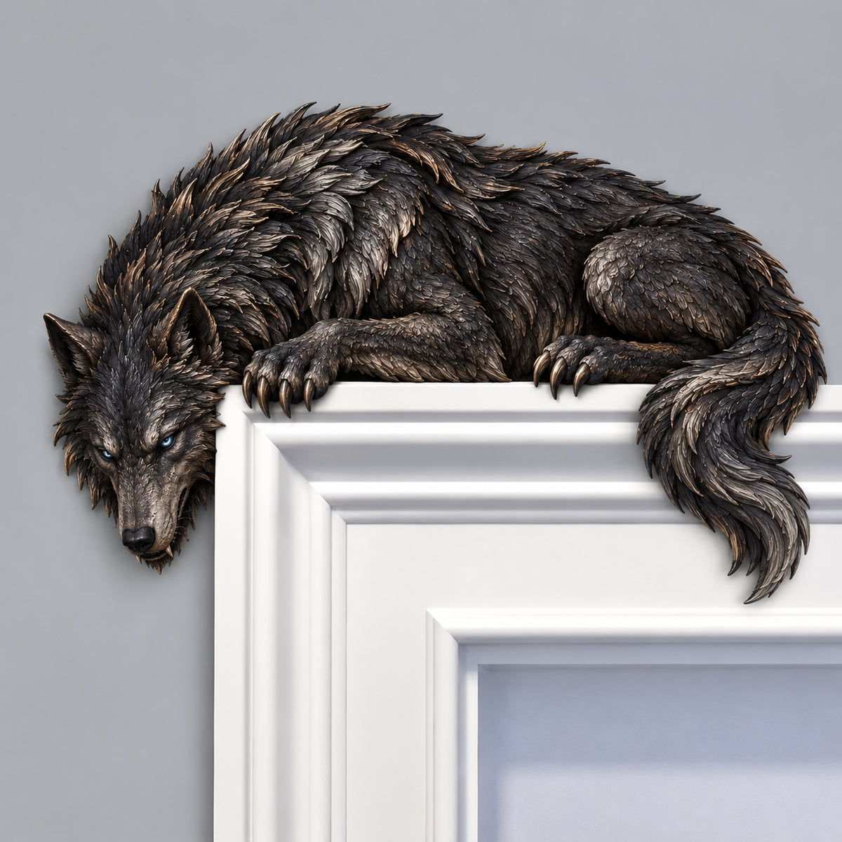 ⏳ ⏳Last Day 50% OFF – 🐉🔥 Sleeping Dragon Door Topper | Medieval Fantasy Dragon Guardian Wall Décor for Doorway, Gaming Room & Gothic Home 🏰✨