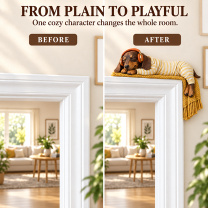 🐶Sleeping Dachshund Door Topper