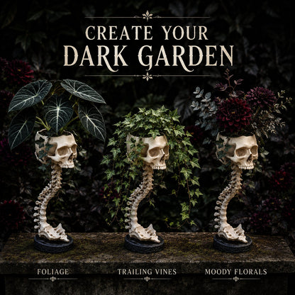 💀💀 🌿 Sculptured Skull Flowerpot