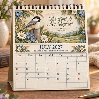 ✝️ 3D Christian Calendar 2027 | 12 Scripture Designs with Nature Scenes, Birds & Flowers for Faith-Filled Homes & Meaningful Gifts 🎁