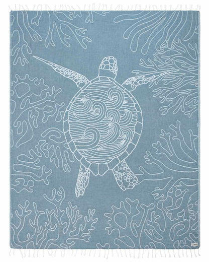 🏖️Daisy Turtle Turkish Cotton Beach Towel – Oversized Sand Resistant Quick Dry Towel
