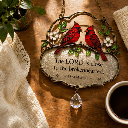🐦Christian Scripture Bird Suncatcher with Crystal Prism – Hummingbird, Cardinal & Songbird Window Hanging
