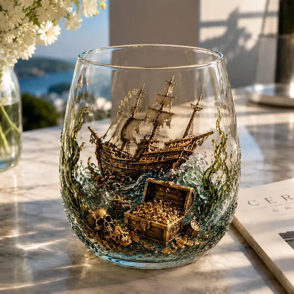 🌊🌊Release The Kraken Pirate Glass Collection — 3-Piece Legendary Ocean Treasure Set - KRAKEN RISE GLass