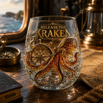 🌊🌊Release The Kraken Pirate Glass Collection — 3-Piece Legendary Ocean Treasure Set - KRAKEN RISE GLass