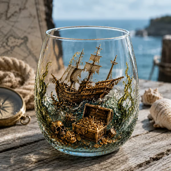 🌊🌊Release The Kraken Pirate Glass Collection — 3-Piece Legendary Ocean Treasure Set - KRAKEN RISE GLass