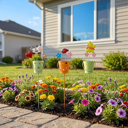 🔥Last Day 49% OFF-🌱🌱Set of 3 Metal Flower Pot Garden Stakes