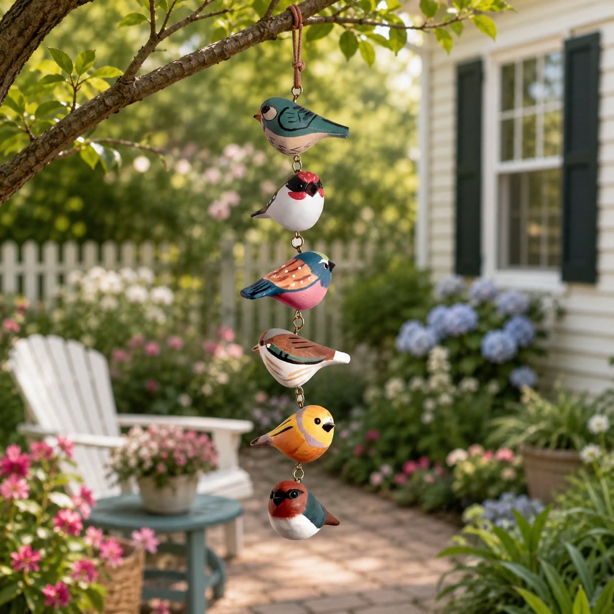 🐦🐦Rustic Hand Painted Bird Ornament, Handcrafted Wooden Colorful Birds🎁Buy 2 Free Shipping