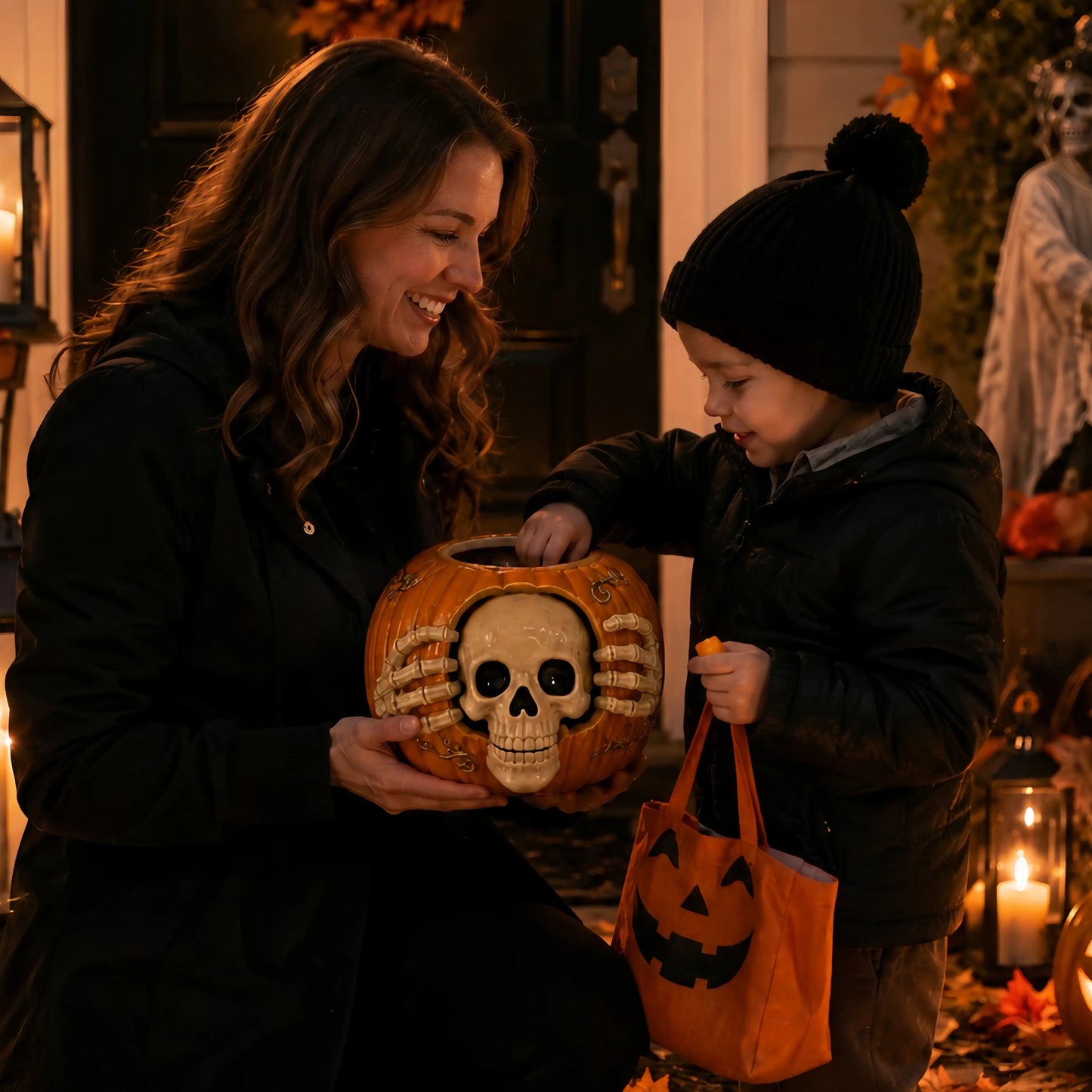 🎃Trick-or-Treat | Skull Pumpkin Candy Jar