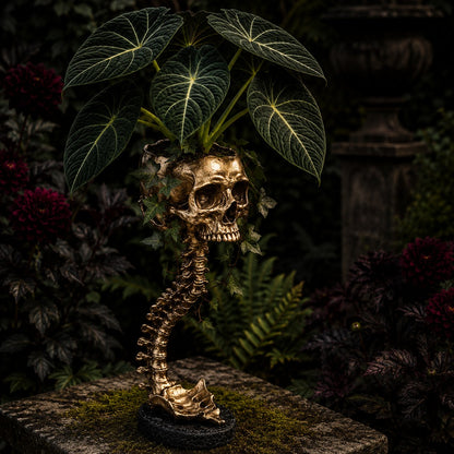 💀💀 🌿 Sculptured Skull Flowerpot