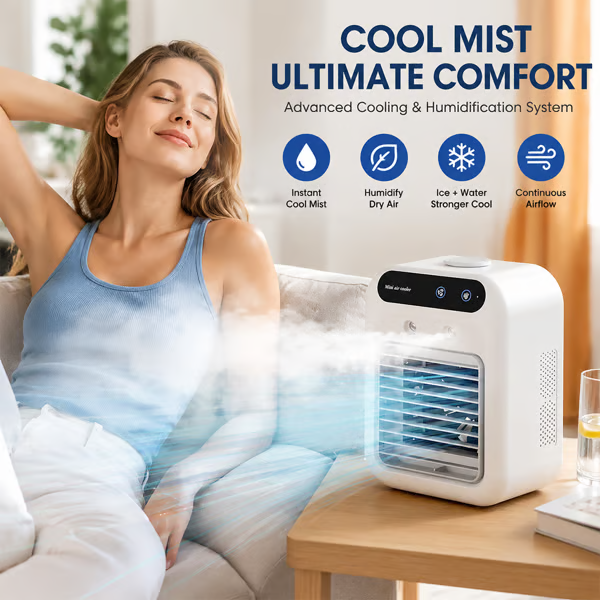 ❄️ Portable Mini Air Conditioner with Humidifier — 20°C Cooling 🔥