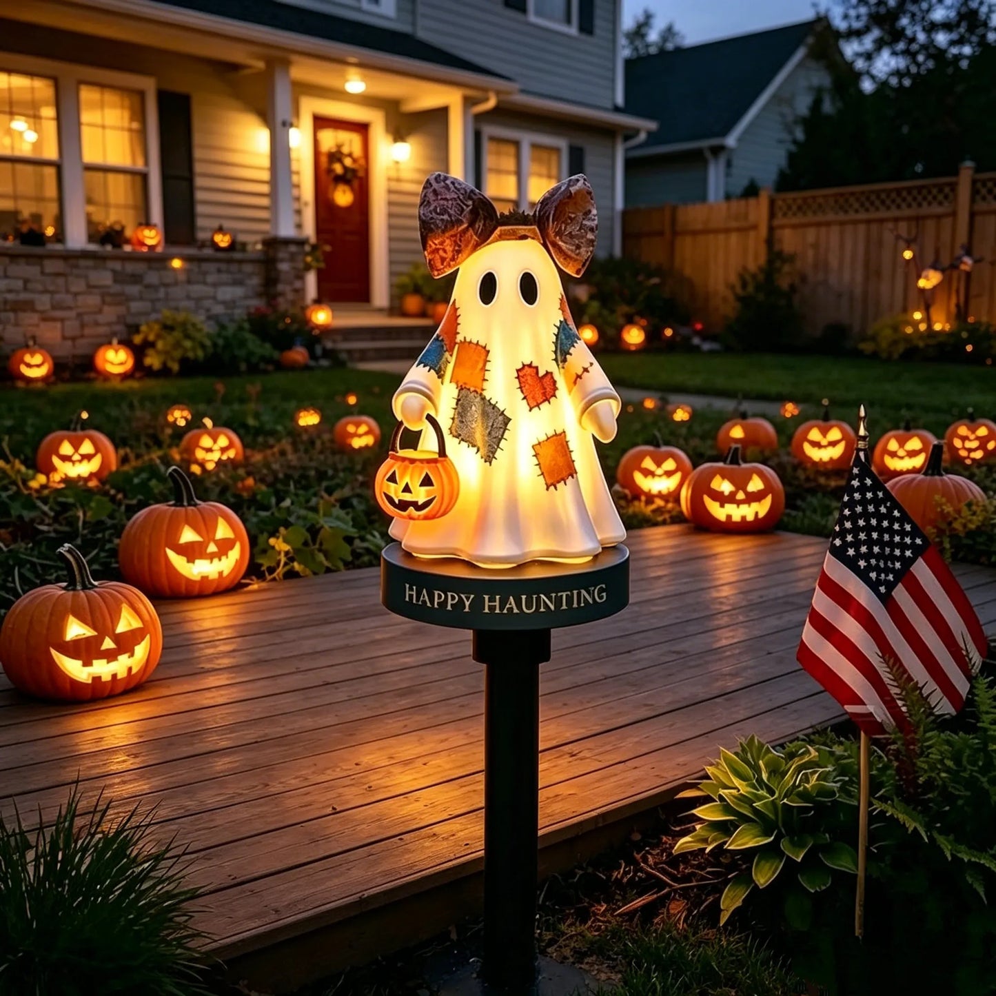 🔥🔥TODAY'S SPECIAL OFFER-50% OFF 🔥Lighted Vintage Patchwork Ghost Solar Garden Light