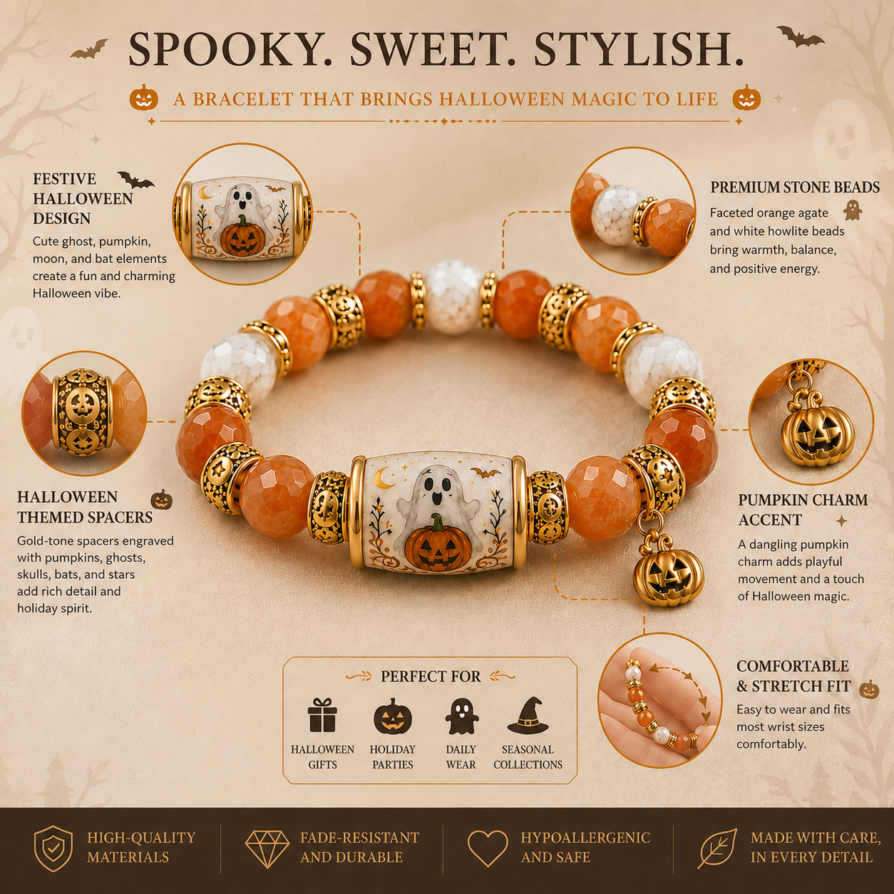 💥💥LAST DAY 49% OFF👻 Halloween Ghost Charm Bracelet