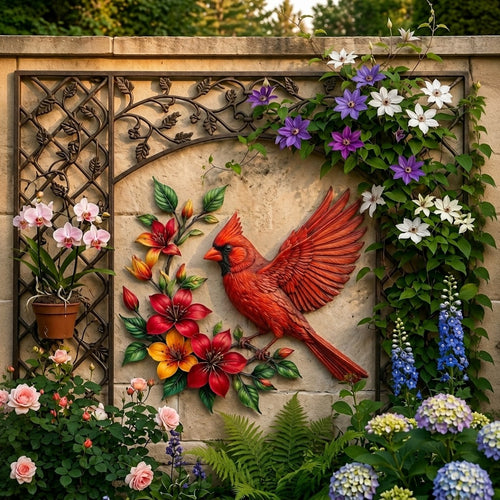 🔥🔥Summer Sale 49% OFF🔥Cardinal Bloom Metal Wall Art