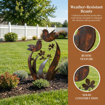 🦋2026 Mother's Day Gifts 50% Off--💖🎁Bird & Wildflower Metal Garden Stake