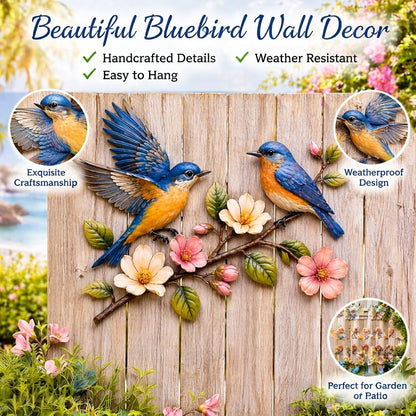 💐💐Last Day 50% OFF🔥 - Handcrafted  Metal Bluebird Wall Art
