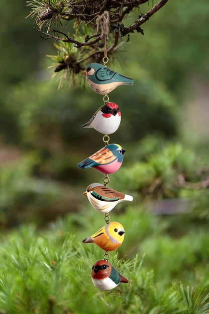 🐦🐦Rustic Hand Painted Bird Ornament, Handcrafted Wooden Colorful Birds🎁Buy 2 Free Shipping