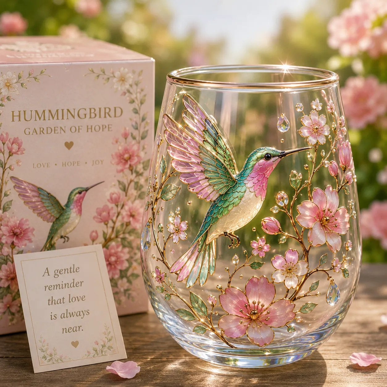 🦩🦩Flamingo Garden of Joy Glass Cup