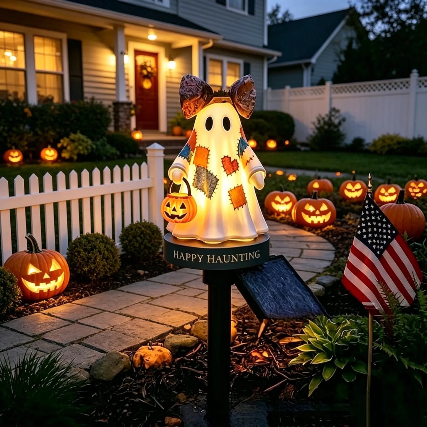 🔥🔥TODAY'S SPECIAL OFFER-50% OFF 🔥Lighted Vintage Patchwork Ghost Solar Garden Light