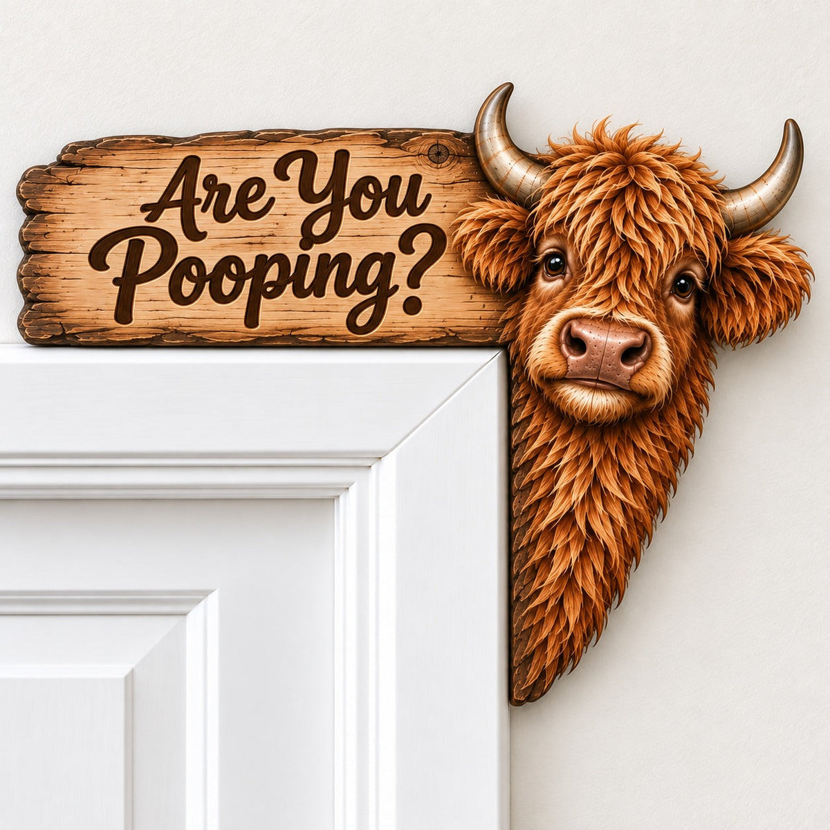 🐮🐮Last Day 50% OFF - Funny Highland Cow Door Topper