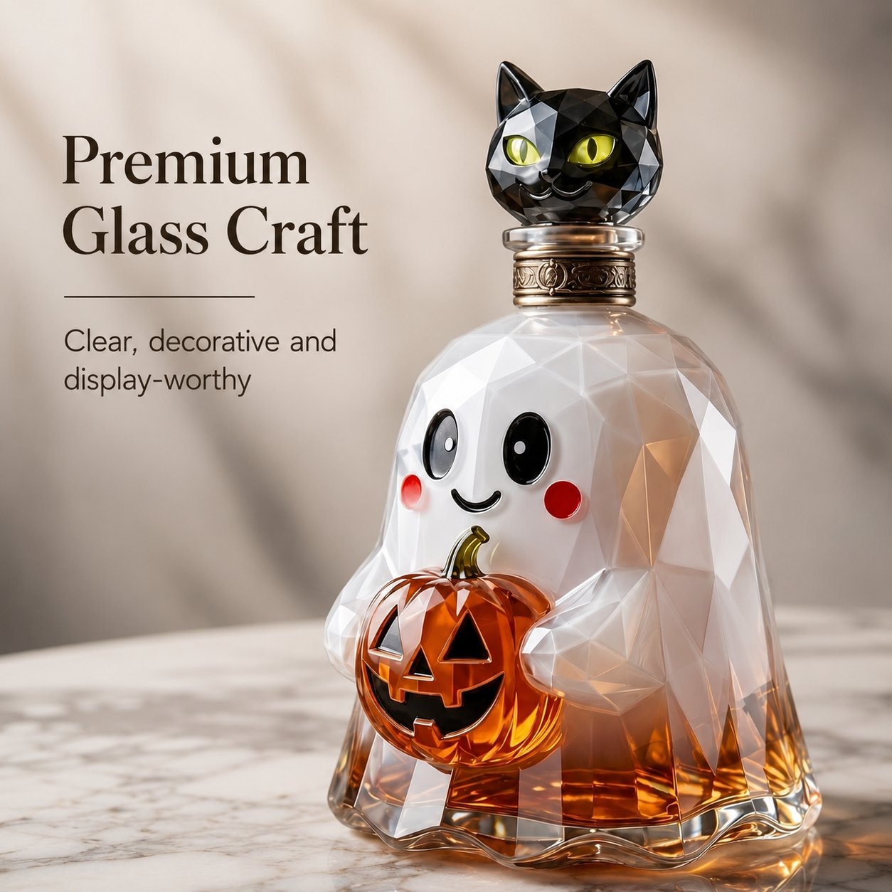🔥🔥Last Day 50% OFF - Ghost Pumpkin Halloween Decanter 🎃 Spooky Glass Whiskey Bottle