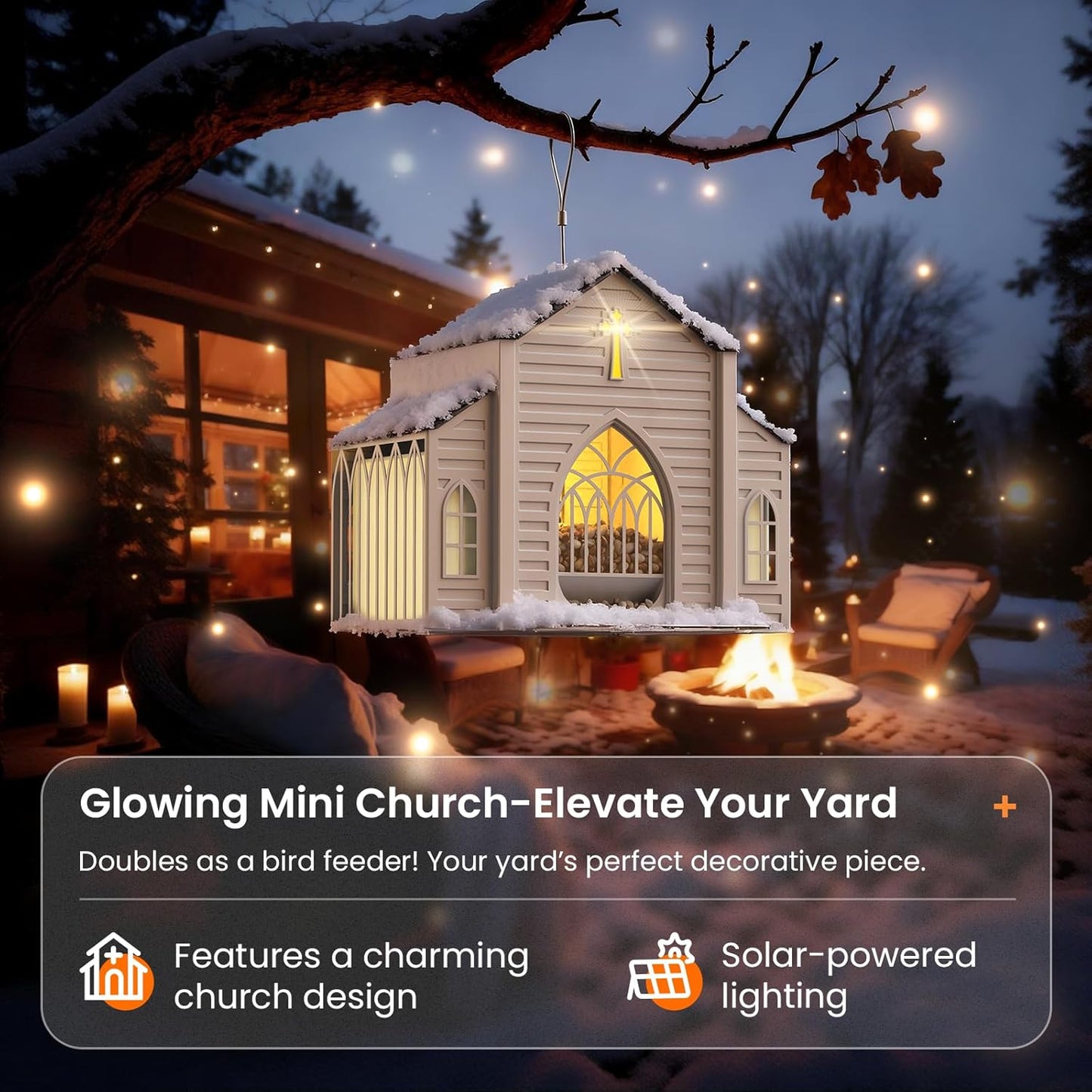 ✝️✝️Last Day 50% OFF-🔥Church-Shaped Metal Solar Bird Feeder🎁Buy 2 Free Shipping
