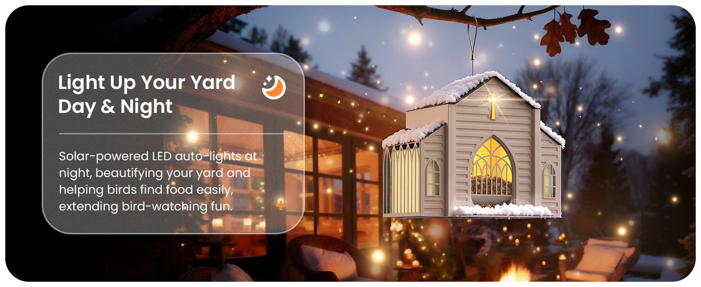 ✝️✝️Last Day 50% OFF-🔥Church-Shaped Metal Solar Bird Feeder🎁Buy 2 Free Shipping