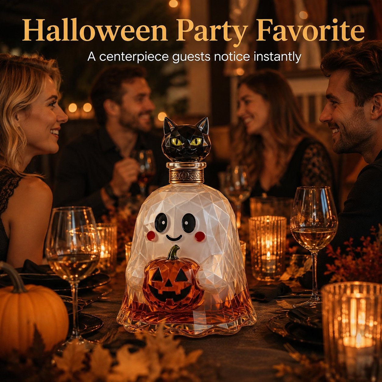 🔥🔥Last Day 50% OFF - Ghost Pumpkin Halloween Decanter 🎃 Spooky Glass Whiskey Bottle