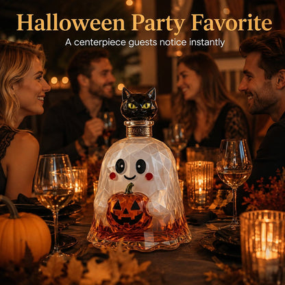 🔥🔥Last Day 50% OFF - Ghost Pumpkin Halloween Decanter 🎃 Spooky Glass Whiskey Bottle