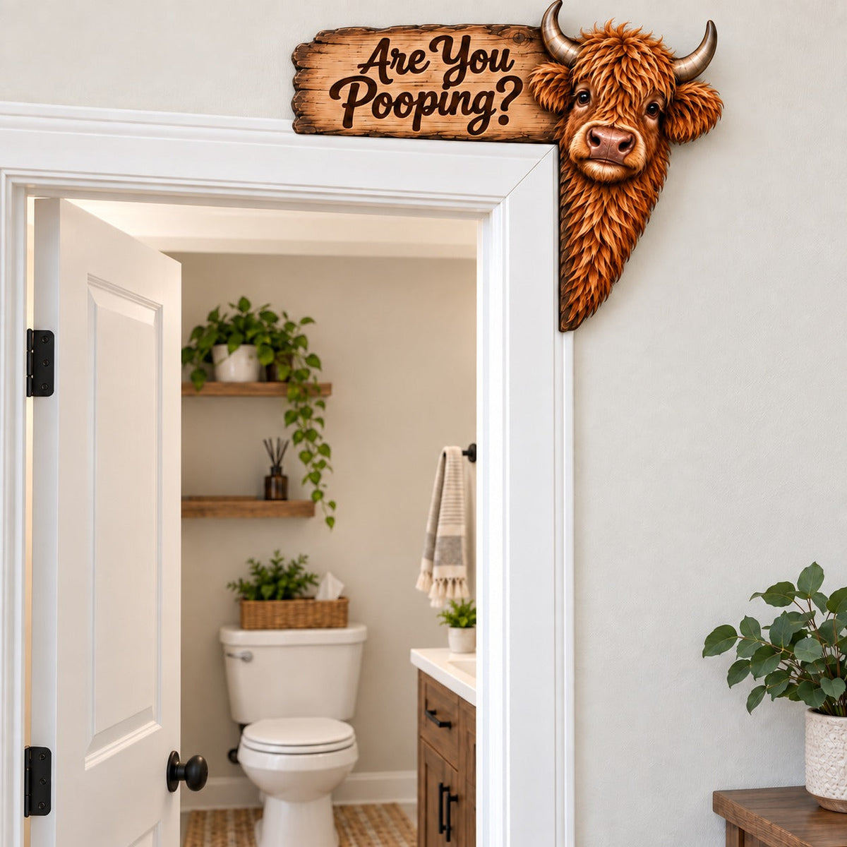 🐮🐮Last Day 50% OFF - Funny Highland Cow Door Topper