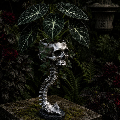 💀💀 🌿 Sculptured Skull Flowerpot