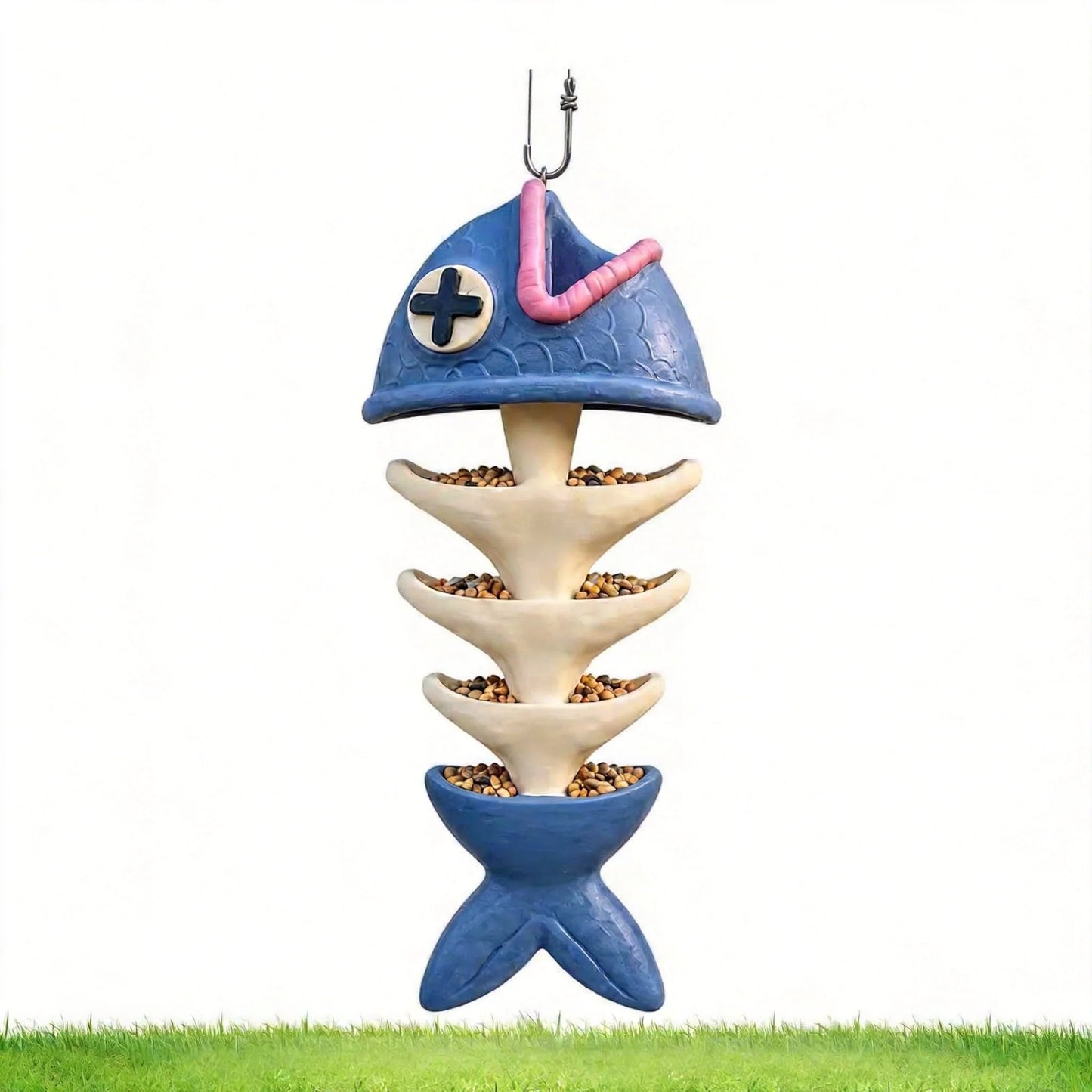 🐟🐟Fish bones suspended Skeleton Bird Feeder🐦✨