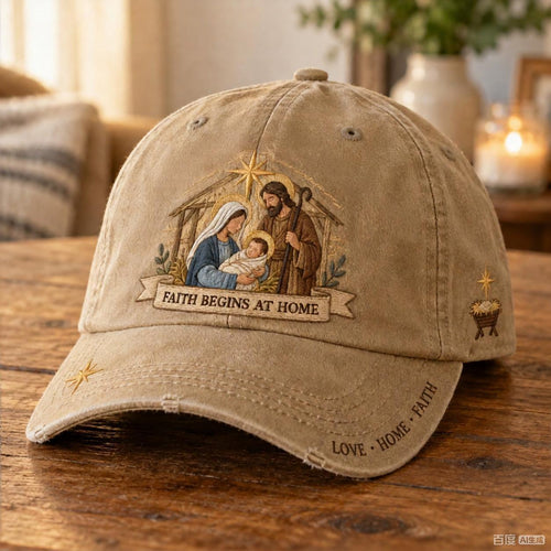 ✝️ ✝️Holy Family Faith Begins At Home Baseball Cap