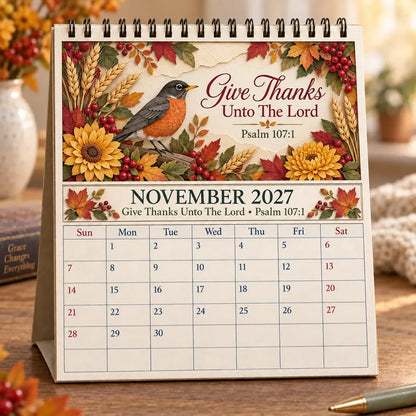 ✝️ 3D Christian Calendar 2027 | 12 Scripture Designs with Nature Scenes, Birds & Flowers for Faith-Filled Homes & Meaningful Gifts 🎁