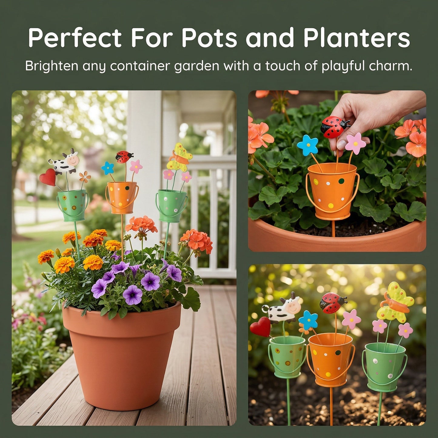 🔥Last Day 49% OFF-🌱🌱Set of 3 Metal Flower Pot Garden Stakes