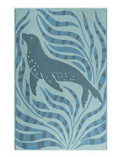🏖️Daisy Turtle Turkish Cotton Beach Towel – Oversized Sand Resistant Quick Dry Towel