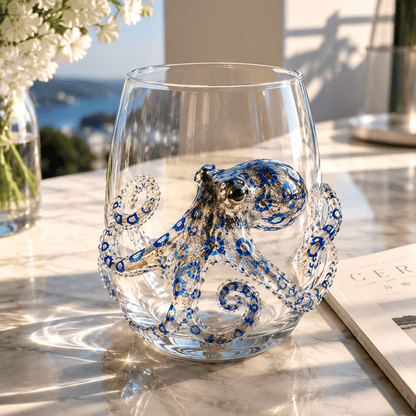 🥃🥃Artisanal Blue Ringed Octopus Glassware