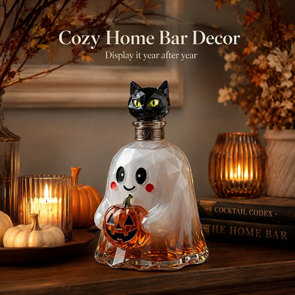 🔥🔥Last Day 50% OFF - Ghost Pumpkin Halloween Decanter 🎃 Spooky Glass Whiskey Bottle