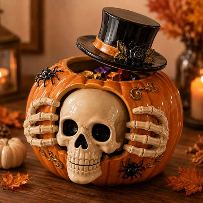 🎃Trick-or-Treat | Skull Pumpkin Candy Jar