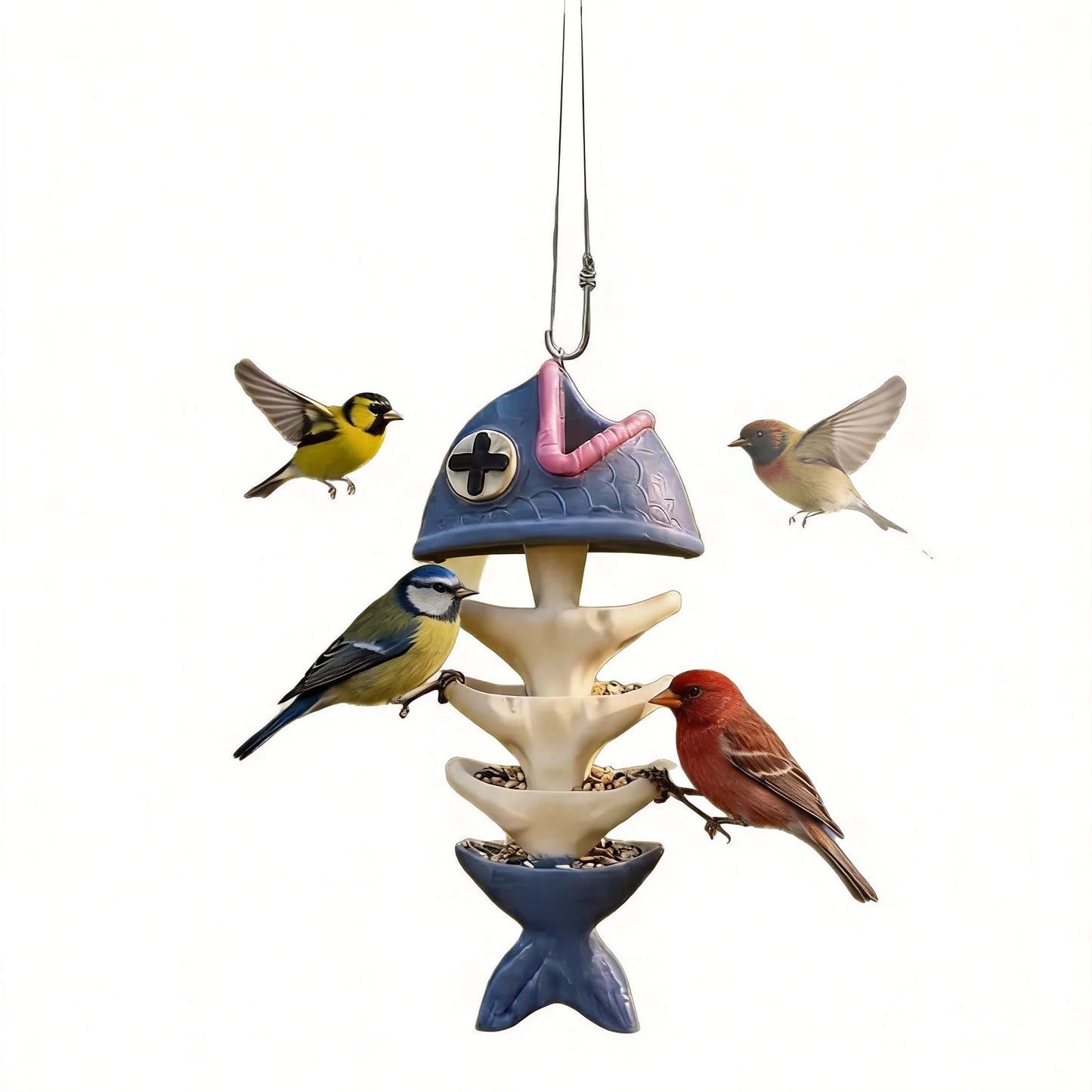 🐟🐟Fish bones suspended Skeleton Bird Feeder🐦✨