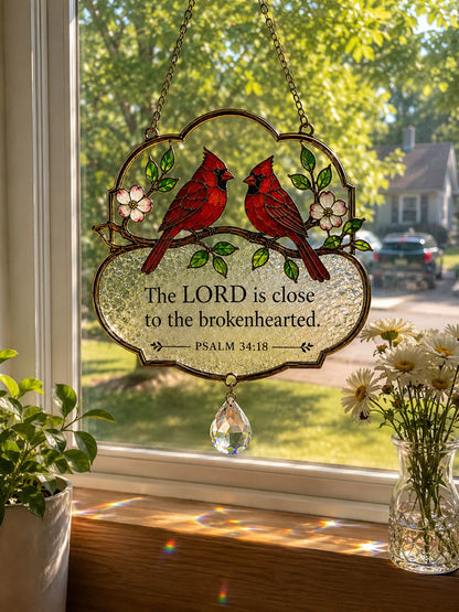 🐦Christian Scripture Bird Suncatcher with Crystal Prism – Hummingbird, Cardinal & Songbird Window Hanging