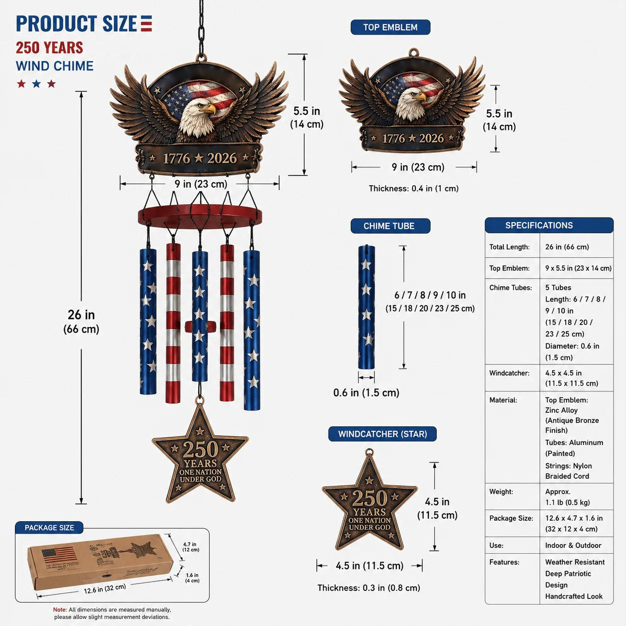 🎐🎐Last Day 49% OFF -250 Years of FreedomTM Commemorate Wind Chime
