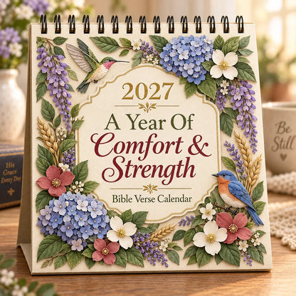 ✝️ 3D Christian Calendar 2027 | 12 Scripture Designs with Nature Scenes, Birds & Flowers for Faith-Filled Homes & Meaningful Gifts 🎁