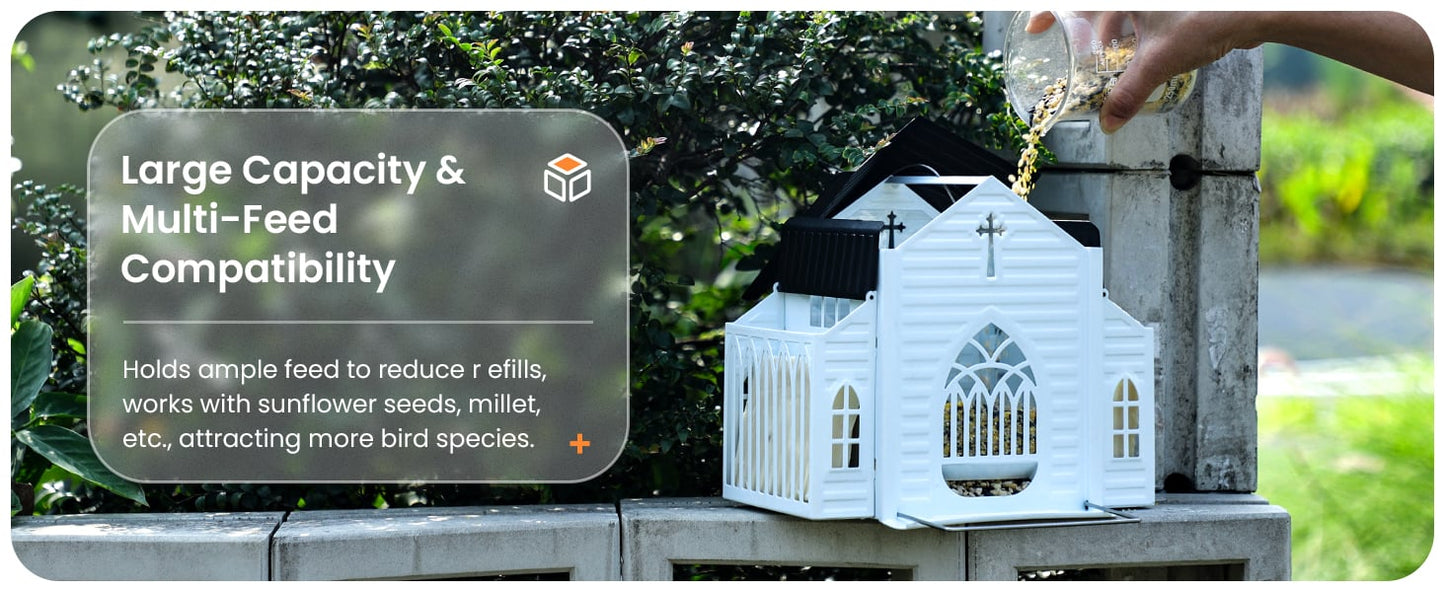 ✝️✝️Last Day 50% OFF-🔥Church-Shaped Metal Solar Bird Feeder🎁Buy 2 Free Shipping