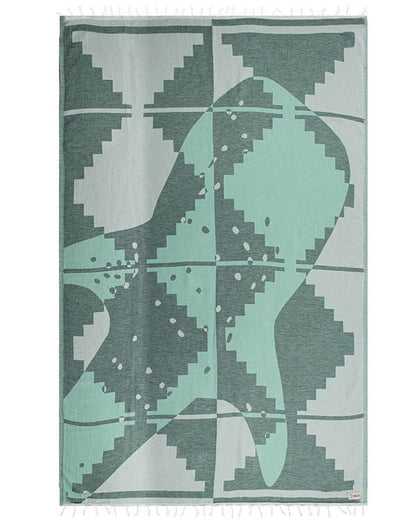 🏖️Daisy Turtle Turkish Cotton Beach Towel – Oversized Sand Resistant Quick Dry Towel