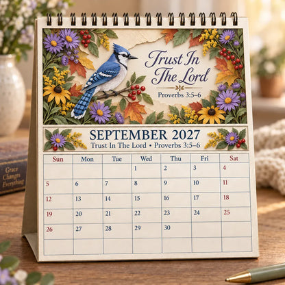 ✝️ 3D Christian Calendar 2027 | 12 Scripture Designs with Nature Scenes, Birds & Flowers for Faith-Filled Homes & Meaningful Gifts 🎁